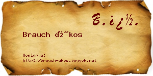 Brauch Ákos névjegykártya